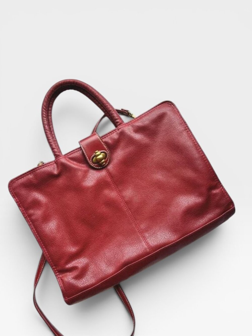 Vintage Capezio Wine Red Satchel Shoulder Bag with Star Charm